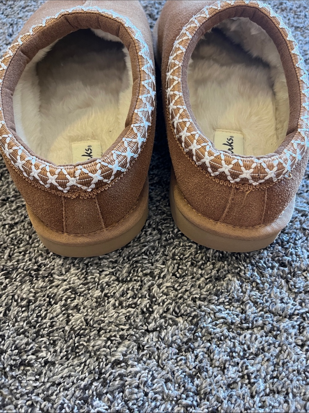 Clarks Chestnut Suede Slip-On Mules - Picture 5 of 9